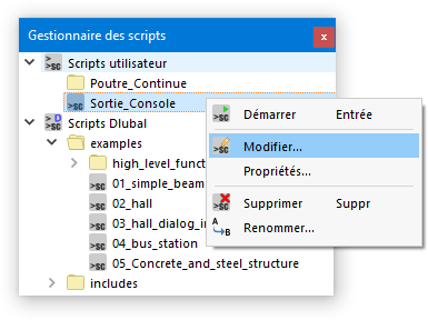 Modification de script