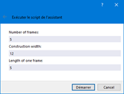 Fenêtre d'entrée « Assistant de script »
