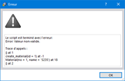 Erreur de script