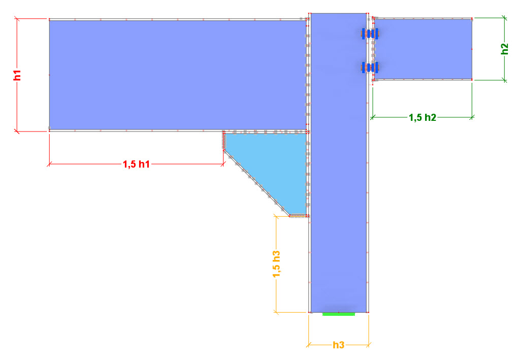 Dimensions du modèle EF d’assemblage acier de substitution