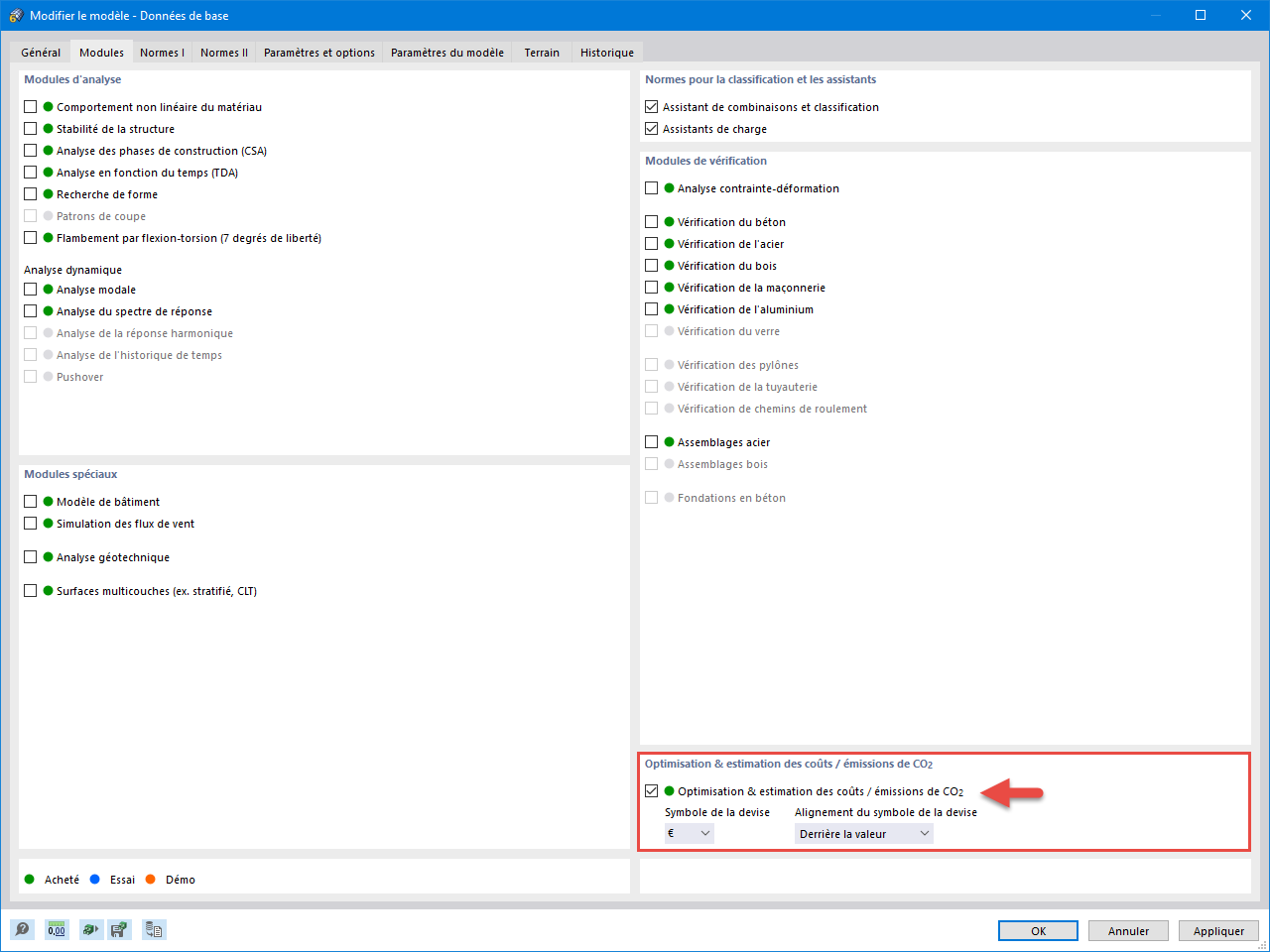 Activer le module complémentaire