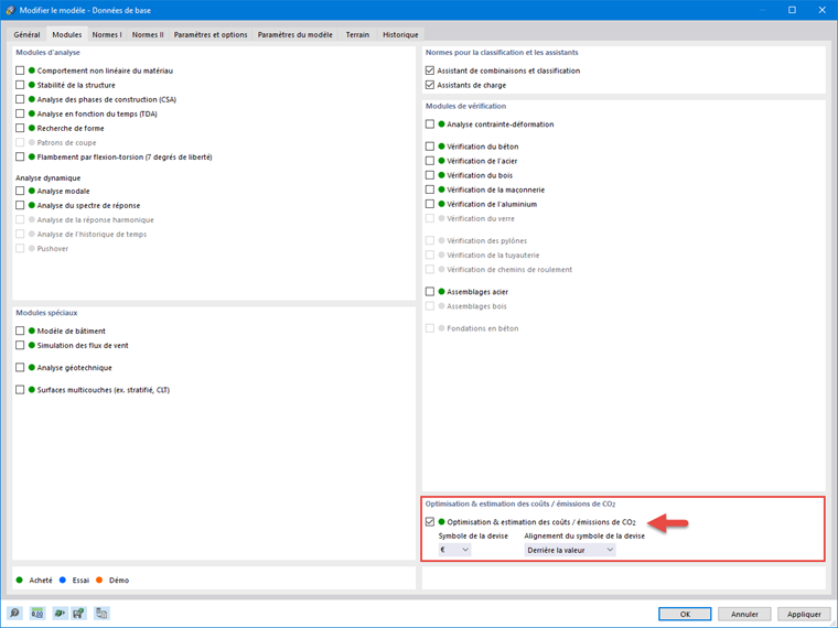 Activer le module complémentaire