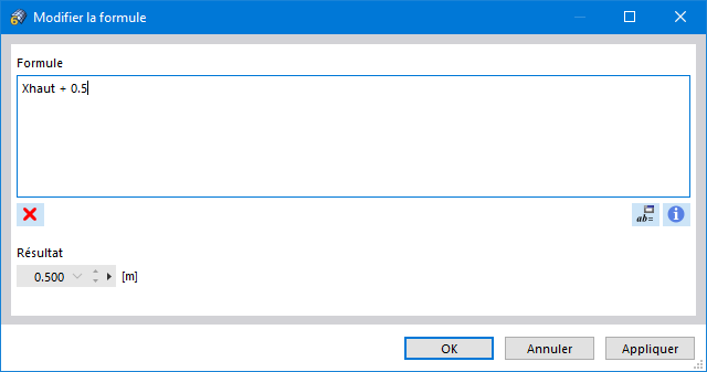 Modification de la formule