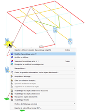 Menu contextuel d’un assemblage dans la fenêtre de travail