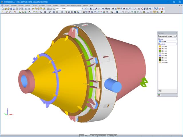 Modèle 3D de la cornue dans RFEM (©ATI COM)