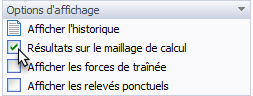Options d’affichage, résultats sur maillage de calcul