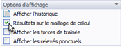 Options d’affichage, résultats sur maillage de calcul