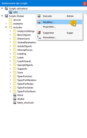 Modification de script