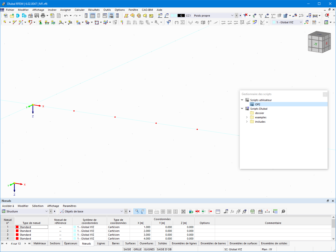 Éléments dans la fenêtre de travail de RFEM 6