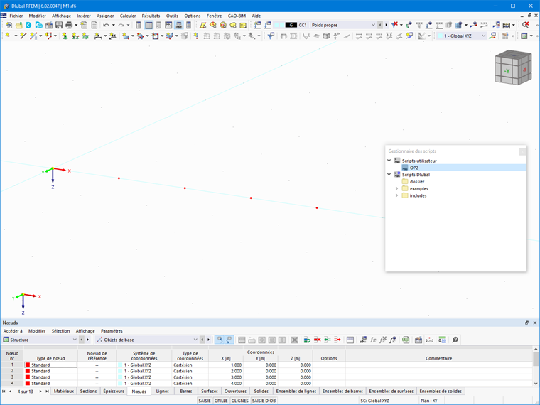 Éléments dans la fenêtre de travail de RFEM 6