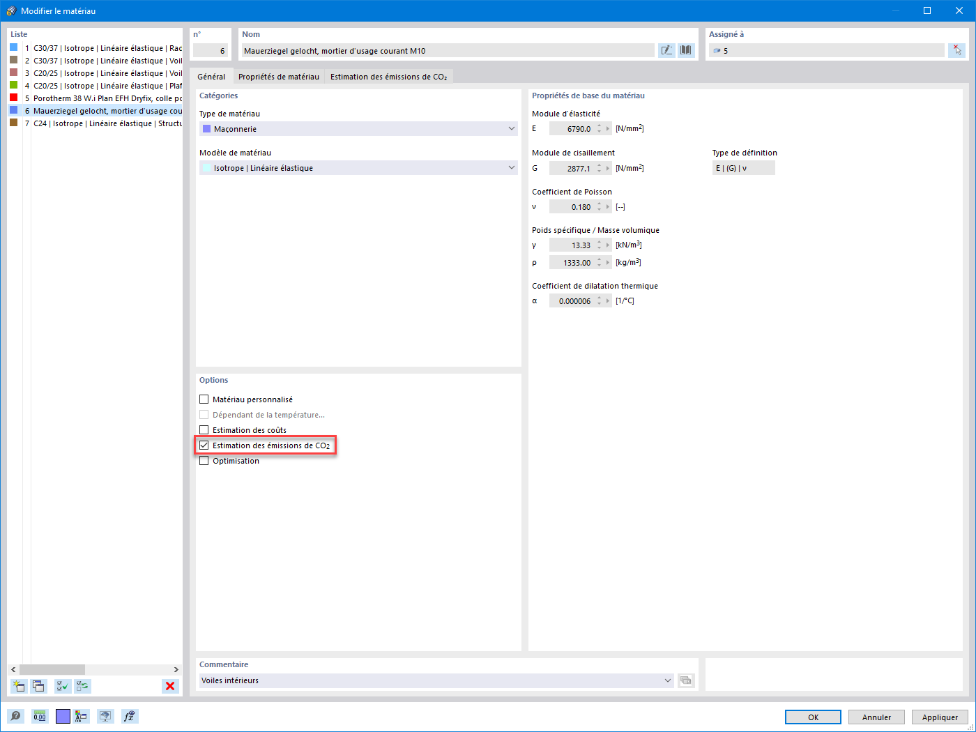 Activation de l’option « Estimation des émissions de CO2 »