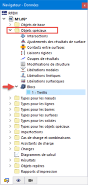 Blocs comme objets spéciaux dans le navigateur