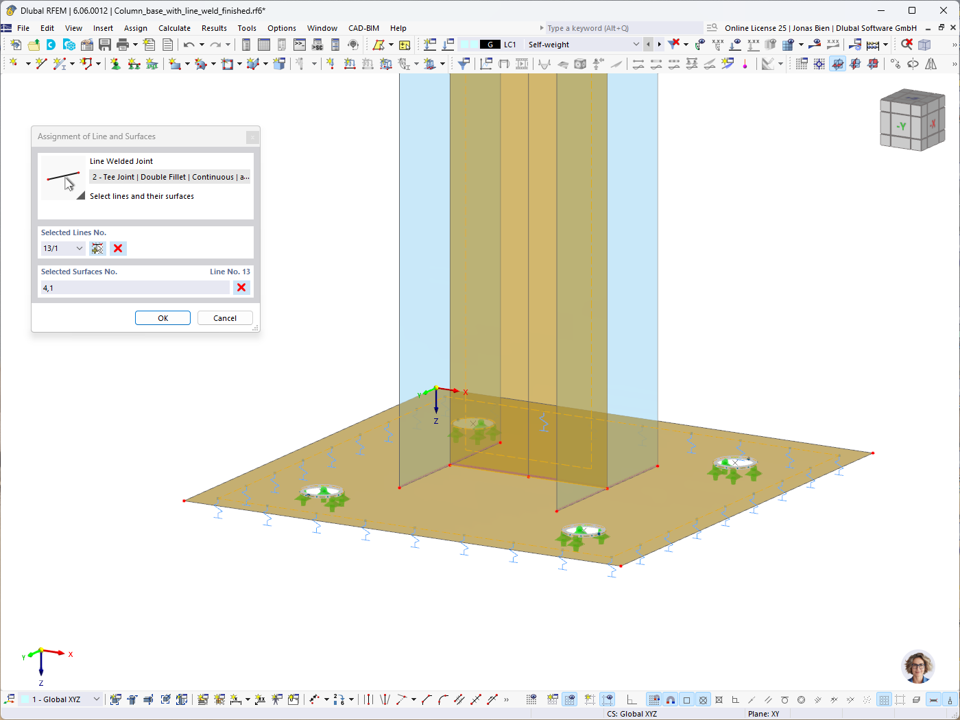 Attribution de lignes et de surfaces