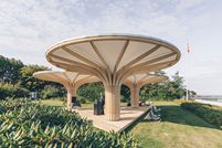Projet de pavillon « Dans les bois » sur le site de l'ambassade de Suisse au Danemark (© Blumer-Lehmann AG)