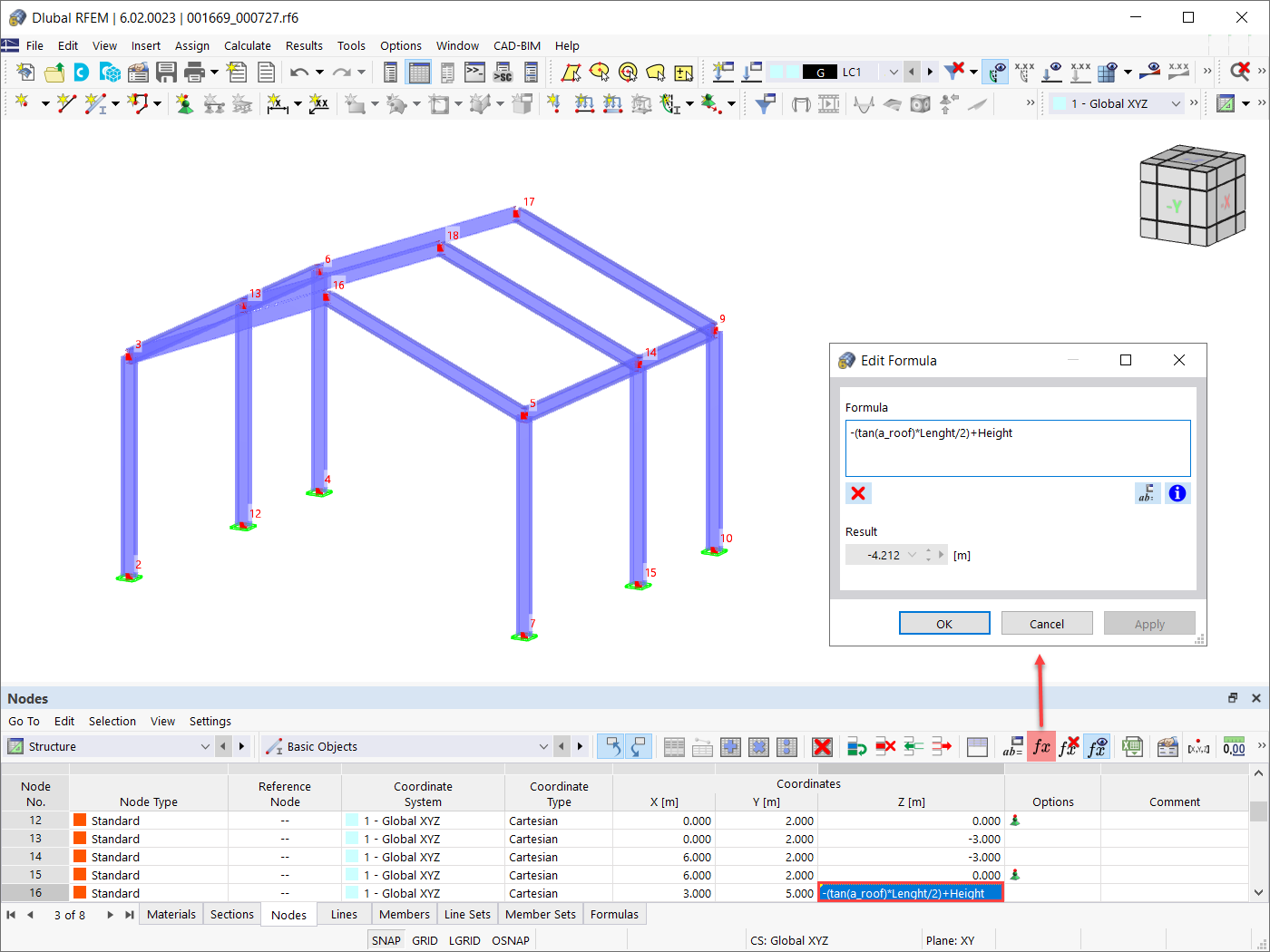 Utilisation des paramètres dans une formule