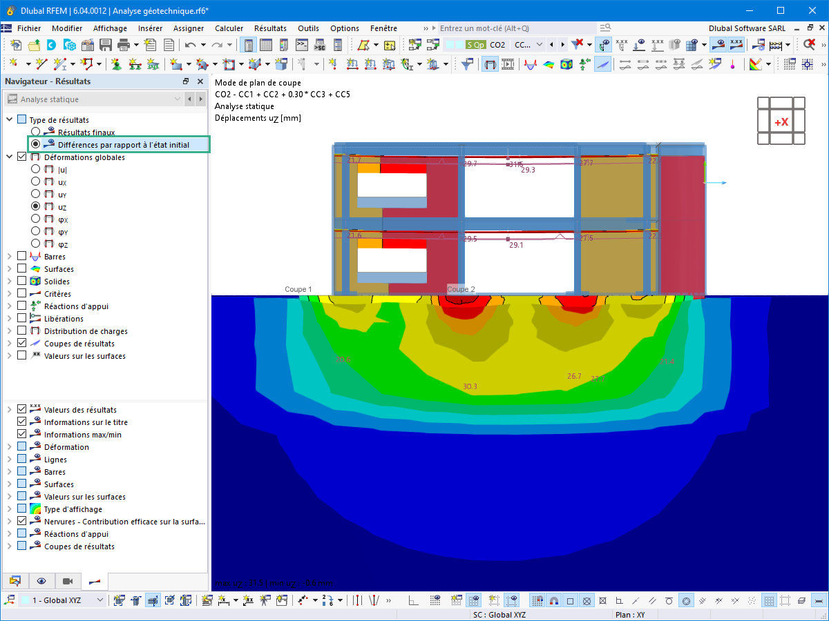 Fonctionnalité 002526 | Différence de résultat par rapport à l'état initial