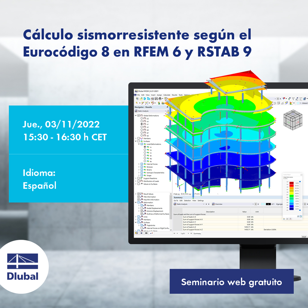 Vérification sismique selon l'Eurocode 8 dans RFEM 6 et RSTAB 9