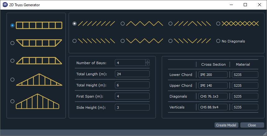 KB 001769 | Applications pratiques avec Python et RFEM 6 | Générateur de Treillis 2D