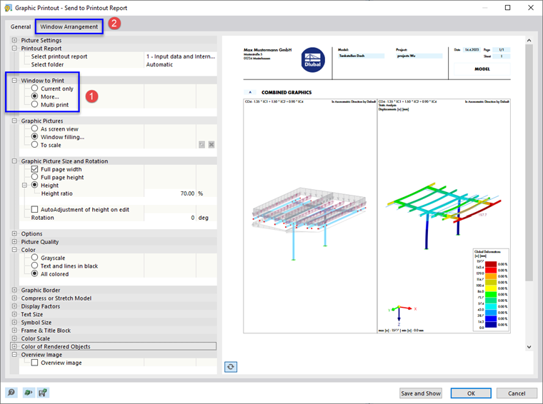 Impression de plusieurs fenêtres
