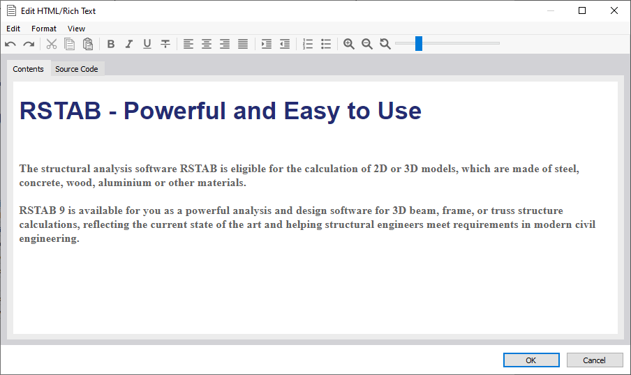 Utilisation de texte HTML