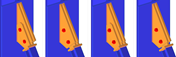 Exemples de positions possibles pour les ferrures (deux goussets)