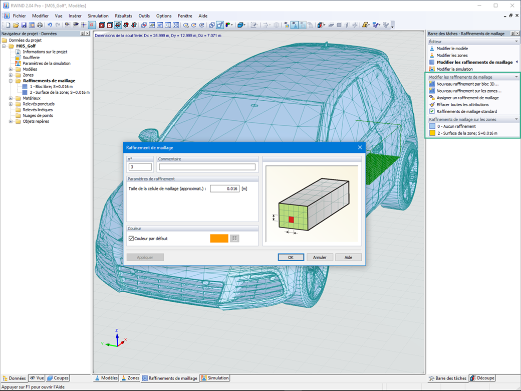 Fonctionnalité 002554 | Éditeur pour le contrôle du raffinement de maillage