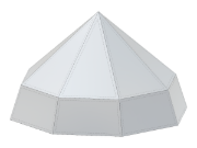 Pyramide avec dimensions ajustables utilisant JavaScript pour les entrées de bord, de cercle circonscrit ou inscrit.