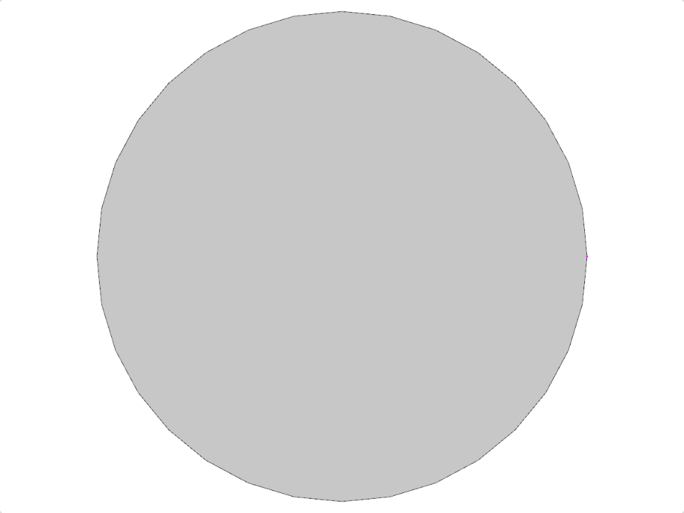 Vue détaillée d'une surface circulaire utilisée dans un scénario de calcul de structure.