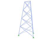 Numéro de modèle 2335 | TST034-b | Tour en treillis | Plan triangulaire | Diagonales X (interconnectées, droites)