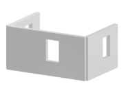 Un mur en béton en forme de U avec trois ouvertures de fenêtre offre une stabilité structurelle et un intérêt architectural.