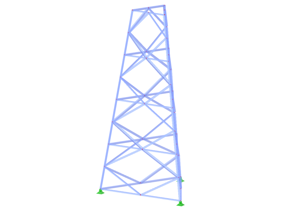 Numéro de modèle 2364 | TST040 | Tour en treillis | Plan triangulaire | Diagonales et horizontales du losange