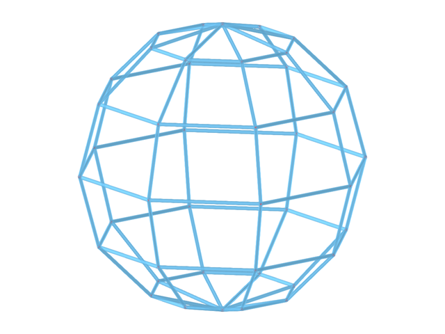 Numéro de modèle 2864 | SPH001 | Sphère | Méridiens polygonaux et parallèles