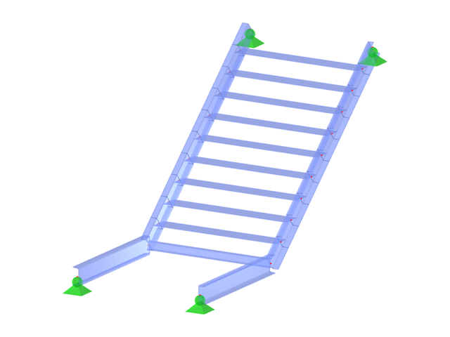 Numéro de modèle 3072 | STS001-c | Escaliers | Vol unique | Ligne droite avec palier inférieur