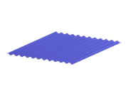 Structure de tôle ondulée présentant une courbe formée par un Spline dans un contexte d'ingénierie.