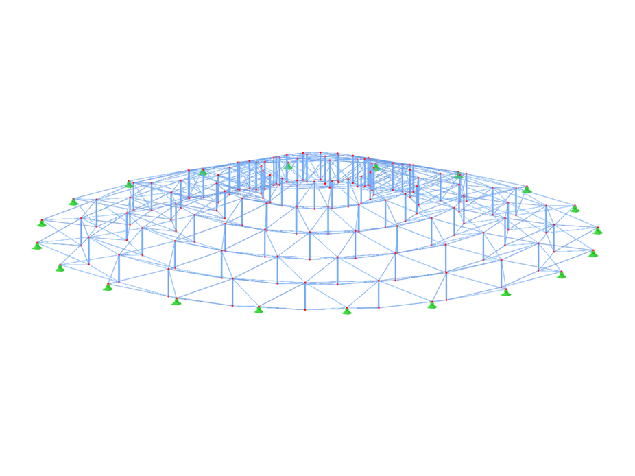 ID de modèle 3512 | RCT001 | Système de treillis de câble radial | Élévation vers le centre
