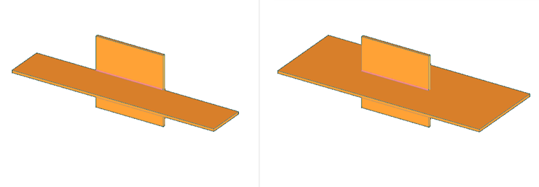 Méthode de coupe : Plan (gauche), Surface (droite)