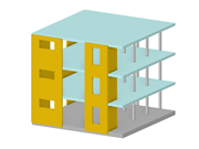 Bâtiment à plusieurs étages en béton armé