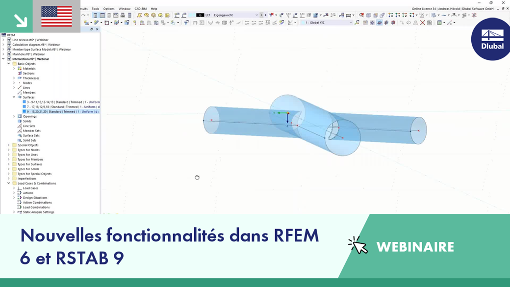 Illustration demonstrating new features and capabilities in RFEM 6 and RSTAB 9 software.