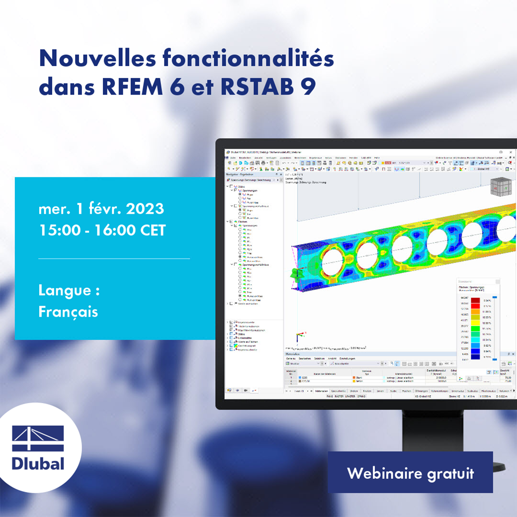 Nouvelles fonctionnalités\n dans RFEM 6 et RSTAB 9