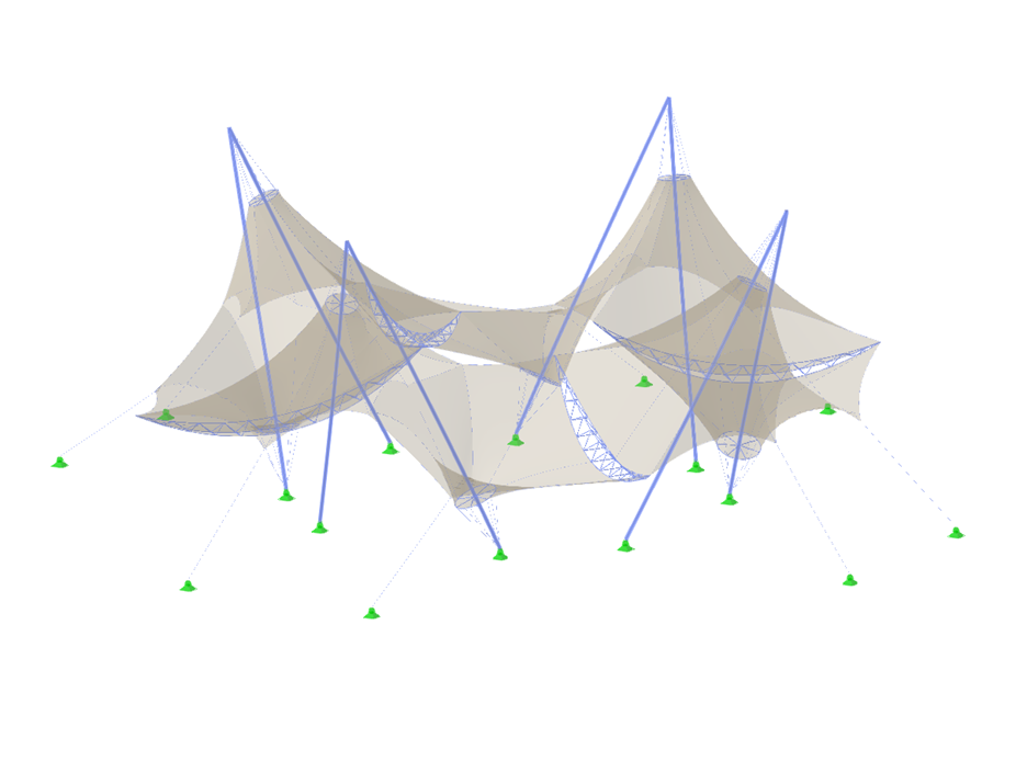 Modèle 003840 | TMS062 | Structure à membrane avec poteaux triangulaires