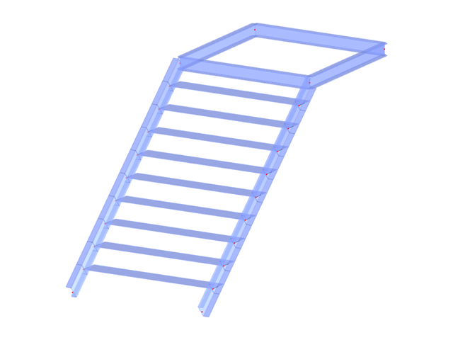 Modèle 003889 | STS001-f | Escalier en acier à une volée