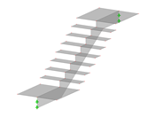 Modèle 003891 | STC033 | Escalier à une volée avec palier inférieur et palier supérieur