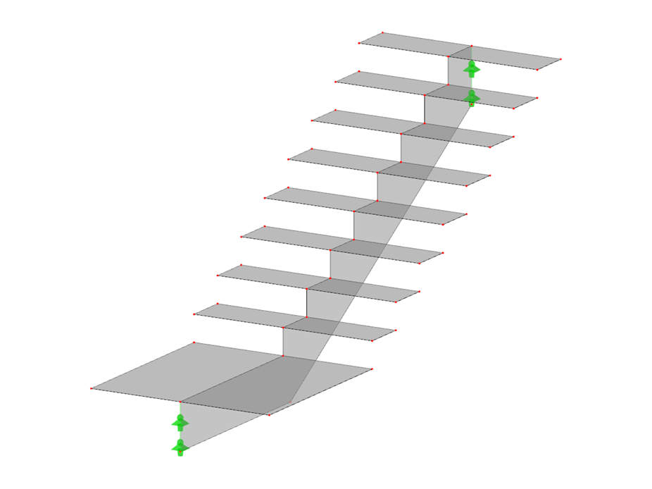 Modèle 003898 | STC031 | Escalier une volée avec palier inférieur