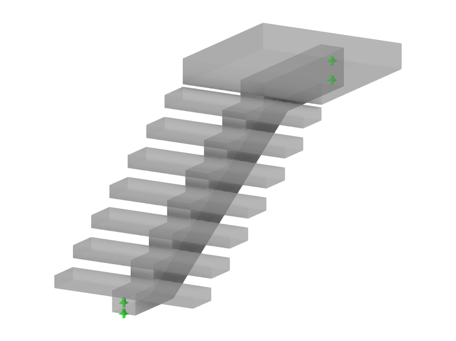 Modèle 003899 | STC032 | Escalier une volée avec palier supérieur