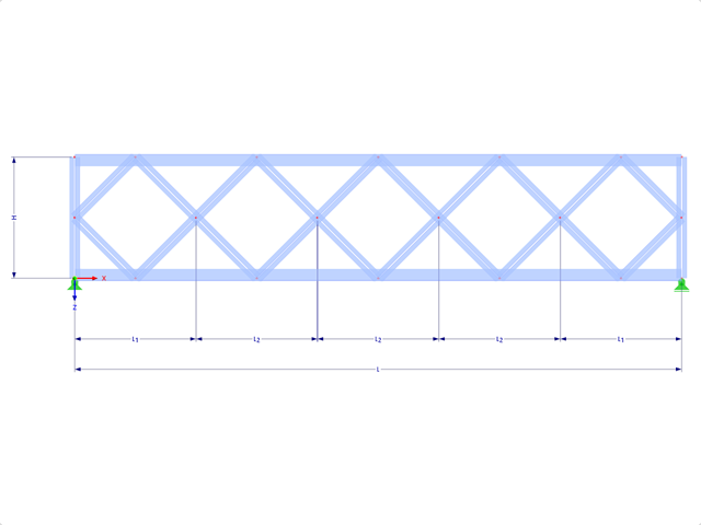 Modèle 000456 | FT025 | Treillis à nervures parallèles avec paramètres