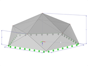 Modèle 000502 | FPC022-a | Systèmes à structure pyramidale pliée. Surfaces triangulaires pliées. Plan d'étage pentagonal avec paramètres