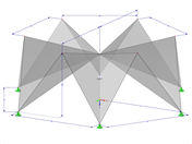 Modèle 000523 | FPC008-b | Systèmes prismatiques à structure pliée. Surfaces avec plis simples sur un plan d'étage polygonal, arêtes vers le centre avec des paramètres