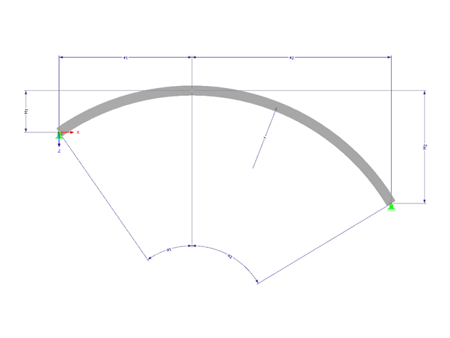 Modèle 001600 | ARB005c | Poutre cintrée | Circulaire avec paramètres