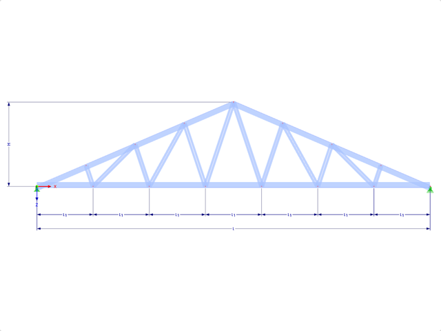 Modèle 001765 | FT305 | Treillis triangulaire avec paramètres