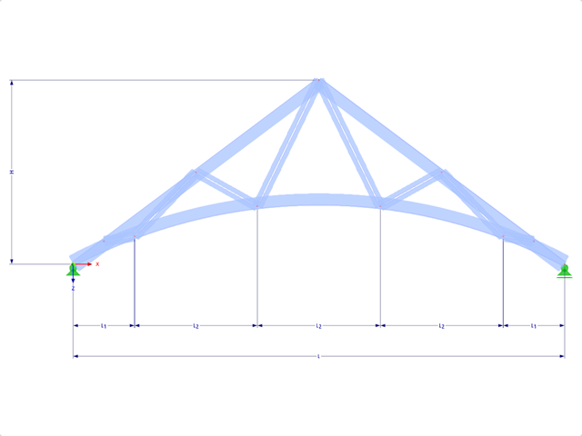 Modèle 001783 | FT415c-crv | Treillis triangulaire avec paramètres